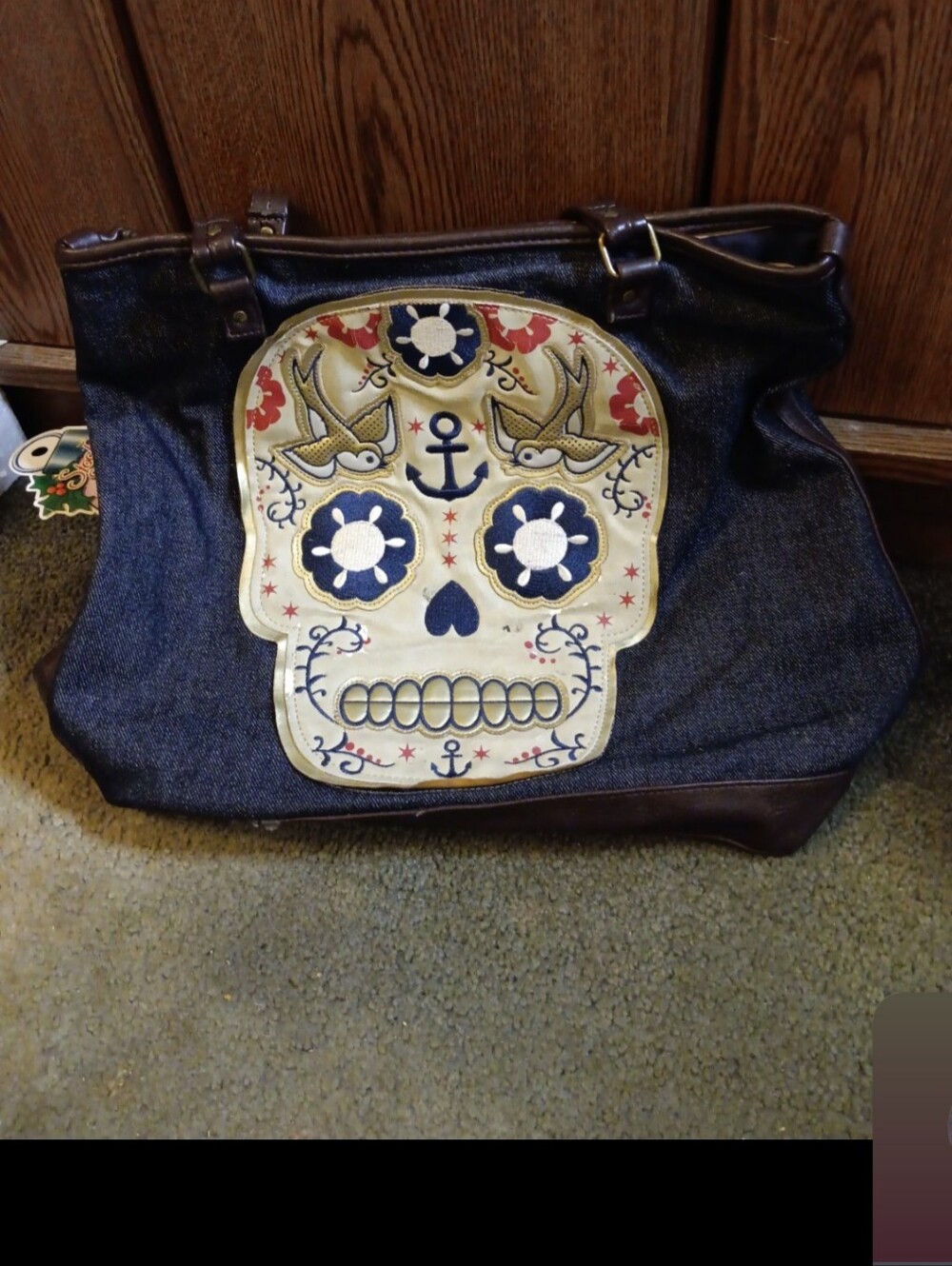 Loungefly DOTD anchor bird skull purse needs TLC